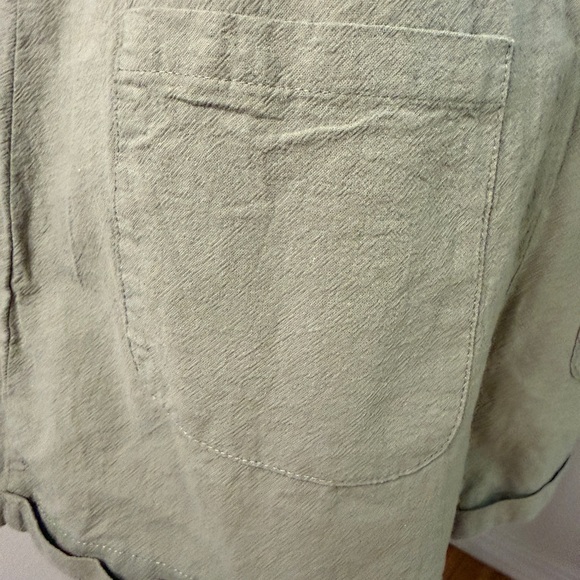 Sage Green Bow Tie Romper with Pockets - Picture 7 of 7